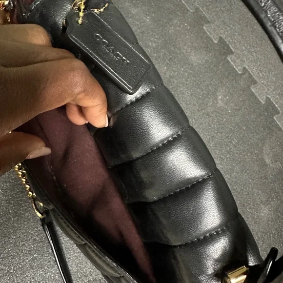 Coach Black Quilted Leather Shoulder Bag - Picture 6 of 7
